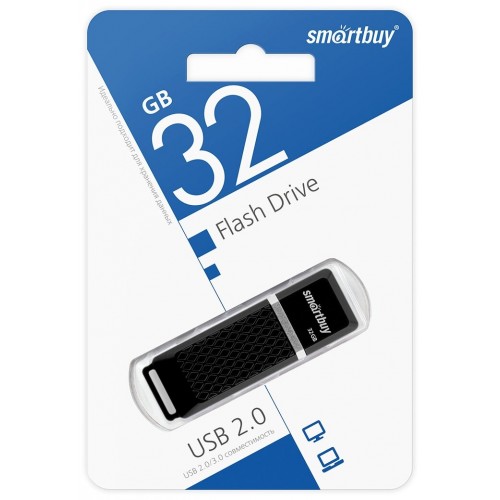Флешка Smartbuy Quartz USB 2.0 32GB (SB32GBQZ-K) (черный) 