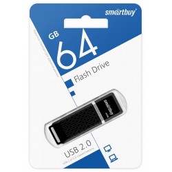 Флешка Smartbuy Quartz USB 2.0 64GB (SB64GBQZ-K) (черный)