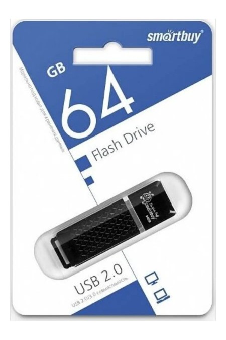 Флешка Smartbuy Quartz USB 2.0 64GB (SB64GBQZ-K) (черный) 8