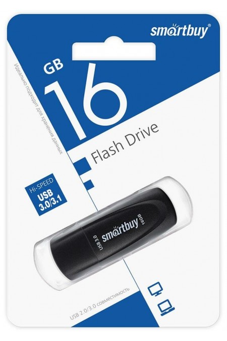 Флешка SMARTBUY (SB016GB3SCK) UFD 3.0/3.1 16GB (черный) 