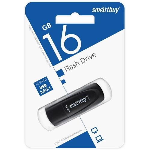 Флешка SMARTBUY (SB016GB3SCK) UFD 3.0/3.1 16GB (черный) 
