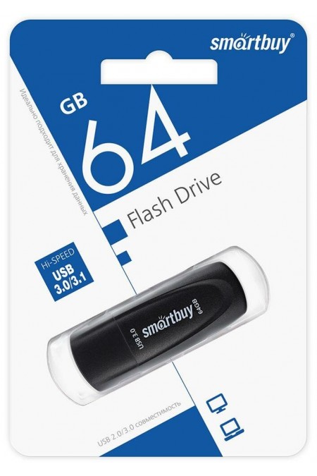 Флешка SMARTBUY (SB064GB3SCK) UFD 3.0/3.1 064GB (черный) 