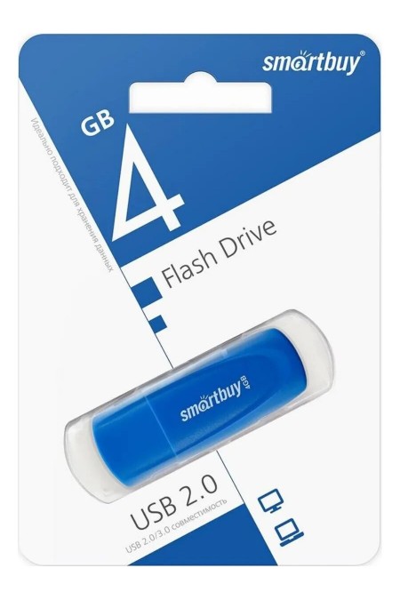 Флешка SMARTBUY Scout USB 2.0 4GB (SB004GB2SCB) (синий) 1