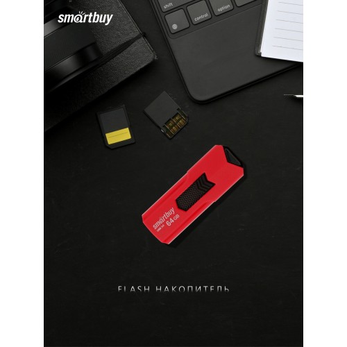Флешка Smartbuy Stream USB 2.0 64GB (SB64GBST-R3) (красный) 7