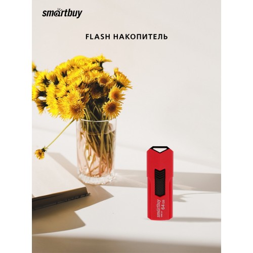 Флешка Smartbuy Stream USB 2.0 64GB (SB64GBST-R3) (красный) 8