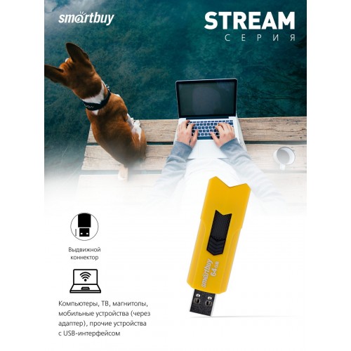 Флешка Smartbuy Stream USB 2.0 64GB (SB64GBST-Y) (желтый) 6