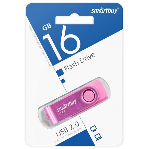 Флешка SmartBuy Twist USB 2.0 16GB (SB016GB2TWP) (розовый) 