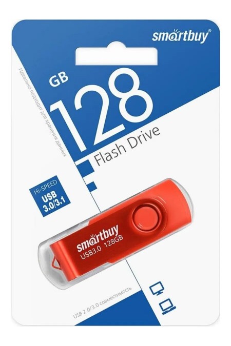 Флешка SMARTBUY Twist USB 3.0 128GB (SB128GB3TWR) (красный) 1