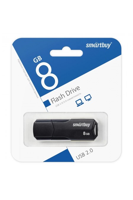Флешка SmartBuy UFD 2.0 8GB ( SB8GBCLU-K) (черный) 