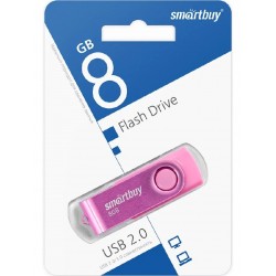 Флешка SMARTBUY USB 2.0 8GB (SB008Gb2TWP) (розовый)