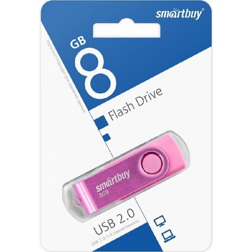 Флешка SMARTBUY USB 2.0 8GB (SB008Gb2TWP) (розовый) 1