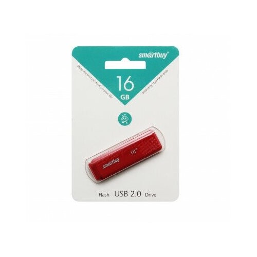 Флешка SmartBuy USB2.0 16GB (SB16GBDK-R) (красный) 1