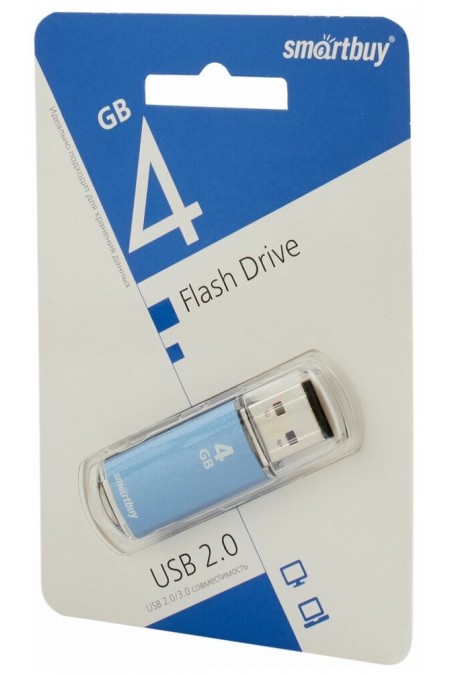 Флешка SMARTBUY V-CUT USB 2.0 4GB (SB4GBVC-B) (синий) 7