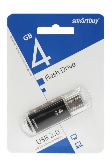 Флешка Smartbuy V-Cut USB 2.0 4GB (SB4GbVC-K) (черный) 6