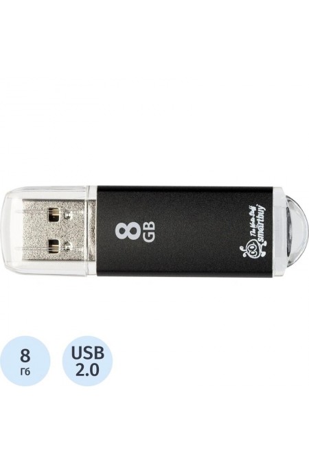 Флешка SMARTBUY V-Cut USB 2.0 8GB (черный) 