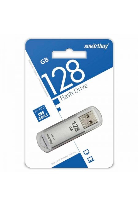 Флешка SmartBuy V-Cut USB 3.0/3.1 128GB (SB128GBVC-S3) (серебристый) 1