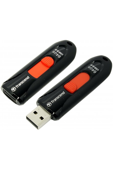 Флешка TRANSCEND 590 USB 2.0 64GB (TS64GJF590K) (черный/красный) 3