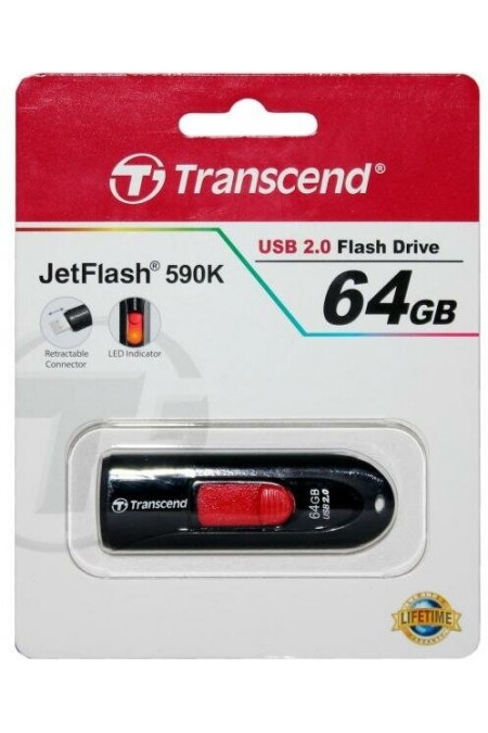 Флешка TRANSCEND 590 USB 2.0 64GB (TS64GJF590K) (черный/красный) 5