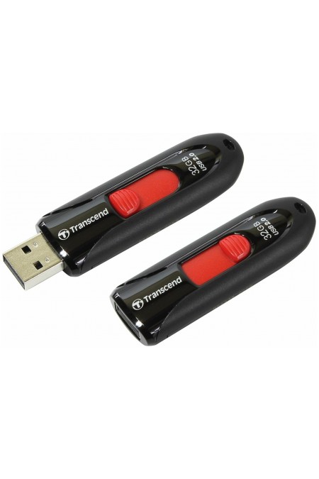 Флешка Transcend JetFlash 590 32GB (TS32GJF590K) (черный/красный) 1