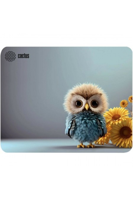 Коврик Cactus Owl gray CS-MP-D12M 300x250мм (рисунок/серый-голубой) 
