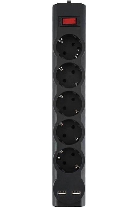 Сетевой фильтр Defender 99751 5 розеток 1.8 м (черный) 5