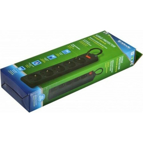 Сетевой фильтр DEFENDER (99486) ES сет.фильтр 5роз - 5м (черный) 9