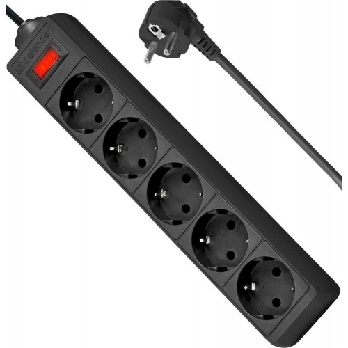 Сетевой фильтр DEFENDER (99486) ES сет.фильтр 5роз - 5м (черный) 10