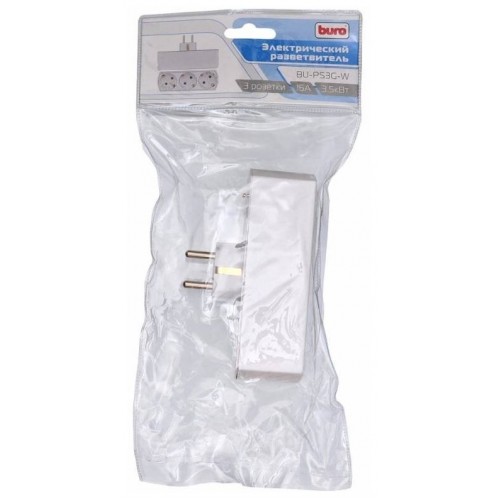 Сетевой разветвитель Buro BU-PS3G-W 3 розетки (белый) 5