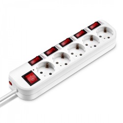 Сетевой фильтр Buro 500SH-1.8-SW-W 5 розеток 1.8 м (белый)