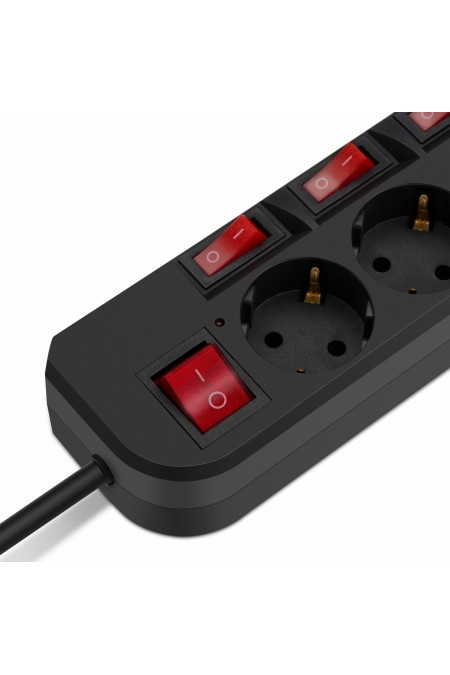 Сетевой фильтр Buro 500SH-3-SW-B 5 розеток 3 м (черный) 2