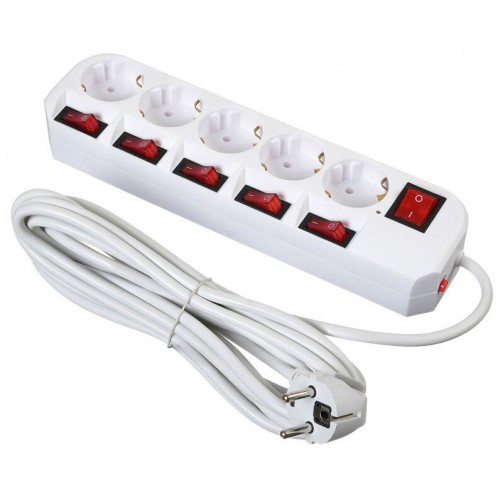 Сетевой фильтр Buro 500SH-5-SW-W 5 розеток 5 м (белый) 