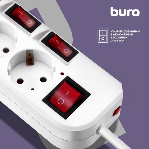 Сетевой фильтр Buro 500SH-5-SW-W 5 розеток 5 м (белый) 5