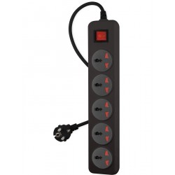 Сетевой фильтр Buro 500UNH-1.8-BG 5 розеток 1.8 м (черный/серый)