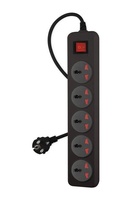 Сетевой фильтр Buro 500UNH-1.8-BG 5 розеток 1.8 м (черный/серый) 
