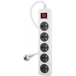 Сетевой фильтр Buro 500UNH-5-WG 5 розеток 5 м (белый/серый)