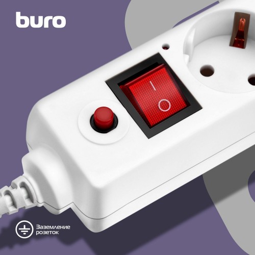 Сетевой фильтр Buro 600SH-16-1.8-W 6 розеток 1.8 м (белый) 1