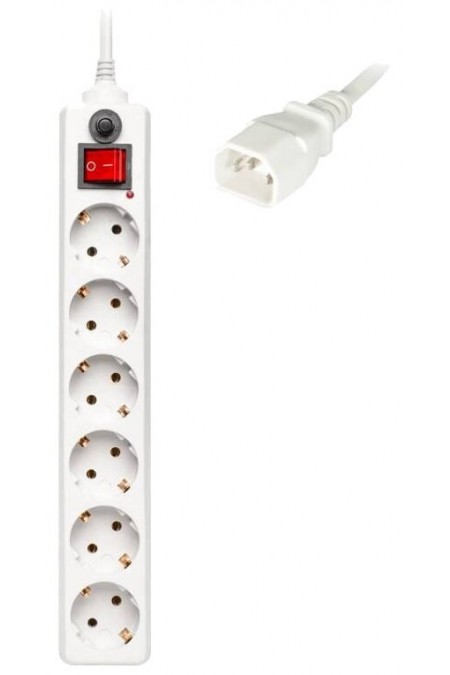 Сетевой фильтр Buro 600SH-1.8-UPS-W 6 розеток 1.8 м (белый) 