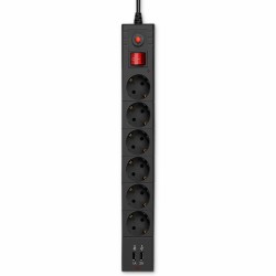 Сетевой фильтр Buro BU-SP1.8_USB_2A-B 6 розеток 1.8 м (черный)