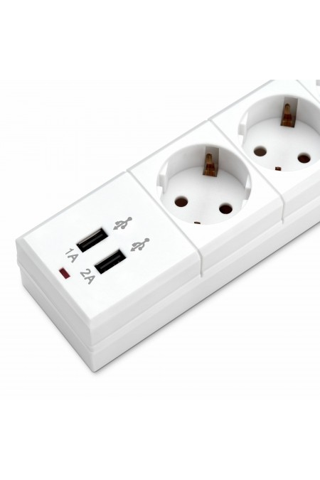 Сетевой фильтр Buro BU-SP1.8_USB_2A-W 6 розеток 1.8 м (белый) 3
