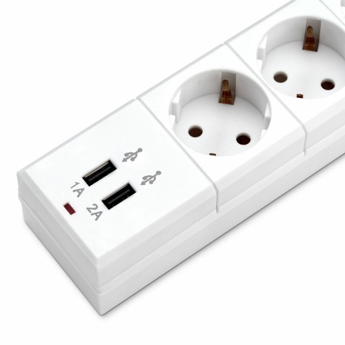 Сетевой фильтр Buro BU-SP5_USB_2A-W 6 розеток 5 м (белый) 3