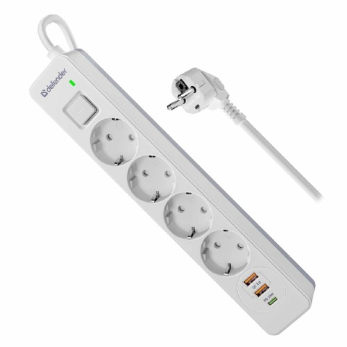 Сетевой фильтр Defender 99434 4 розетки 3 м (белый) 5
