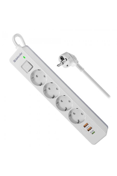 Сетевой фильтр Defender 99435 4 розетки 5 м (белый) 5
