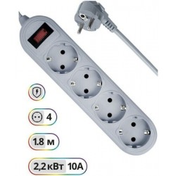 Сетевой фильтр Defender 99487 4 розетки (серый)