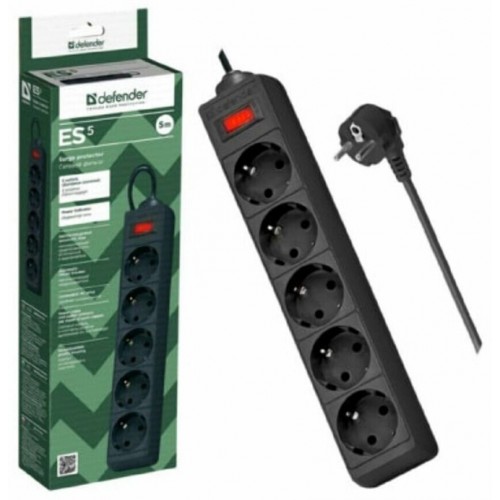 Сетевой фильтр Defender 99499 5 розеток 5 м (черный) 7