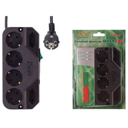 Сетевой фильтр MOST CRG 6 розеток 2 м (черный) 2