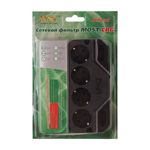 Сетевой фильтр MOST CRG 6 розеток 2 м (черный) 6