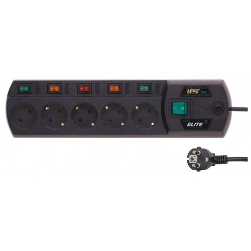 Сетевой фильтр MOST Elite ERG 5 розеток 2 м (черный) 2