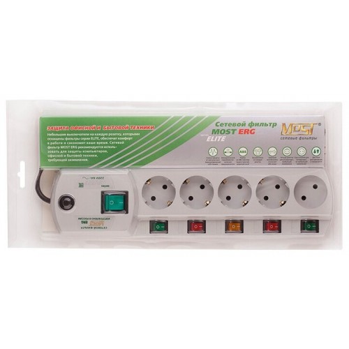 Сетевой фильтр Most ERG 2м (5 розеток) (коробка) (белый) 1
