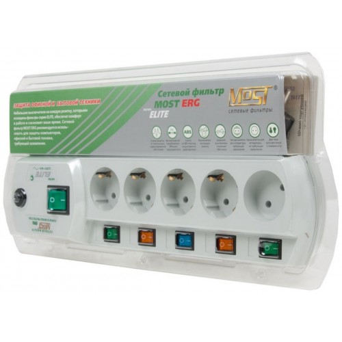 Сетевой фильтр Most ERG 2м (5 розеток) (коробка) (белый) 2