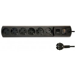 Сетевой фильтр MOST Hard HPw 6 розеток 2 м (черный)